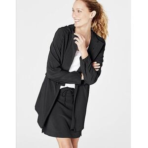 J. Jill Fit On-The-Go Layered Jacket with Hidden Hood Black Size 1X